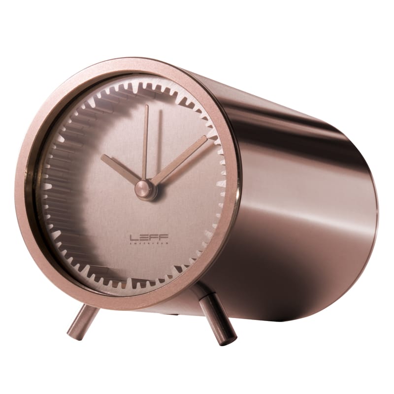 Decoration - Wall Clocks - Tube Desk clock metal copper Ø 5 cm - LEFF amsterdam - Copper - Stainless steel