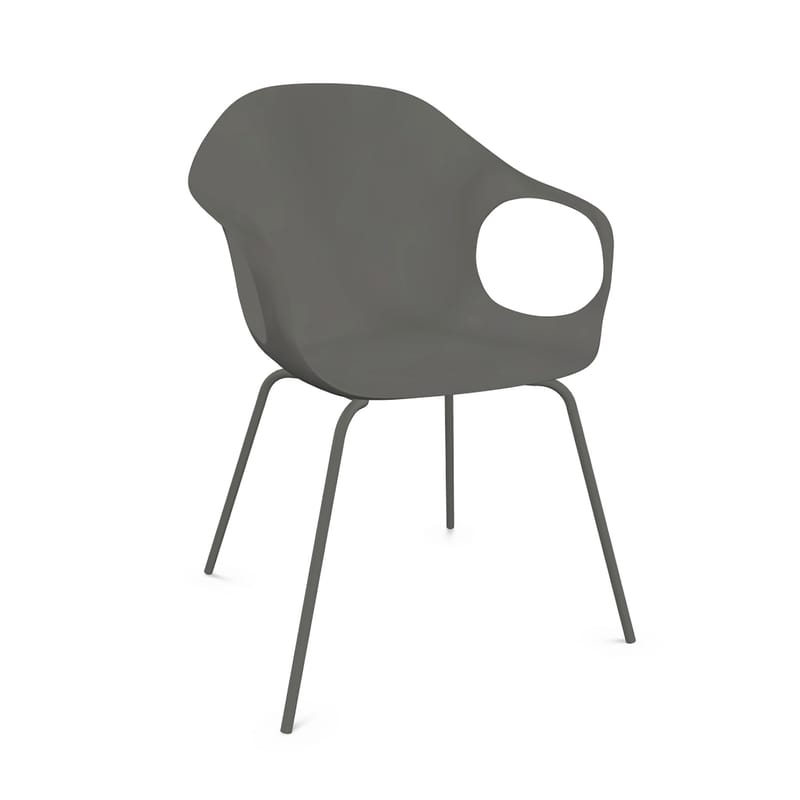 Mobilier - Chaises, fauteuils de salle à manger - Fauteuil Elephant plastique gris - Kristalia - Gris Londres - Métal, Polyuréthane