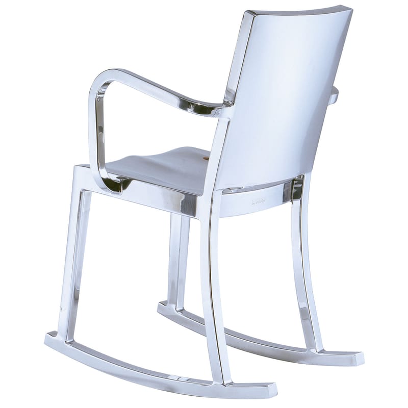 Mobilier - Fauteuils - Rocking chair Hudson Indoor métal / Alu poli - Emeco - Alu poli (indoor) - Aluminium poli recyclé