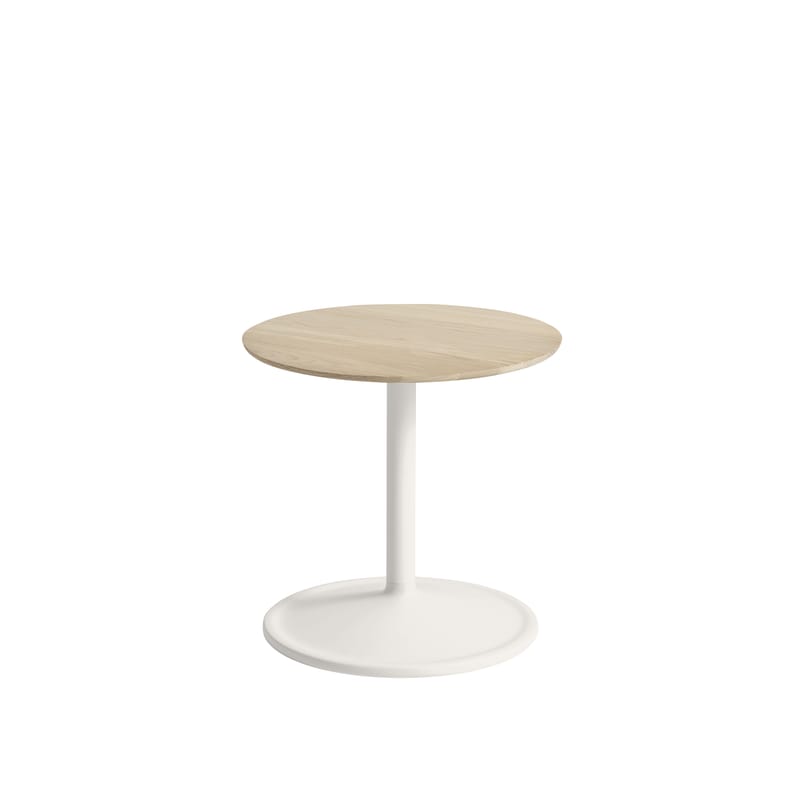 Mobilier - Tables basses - Table d\'appoint Soft bois naturel / Ø 41 x H 40 cm - Chêne massif - Muuto - Chêne clair / Blanc - Aluminium peint, Chêne massif FSC