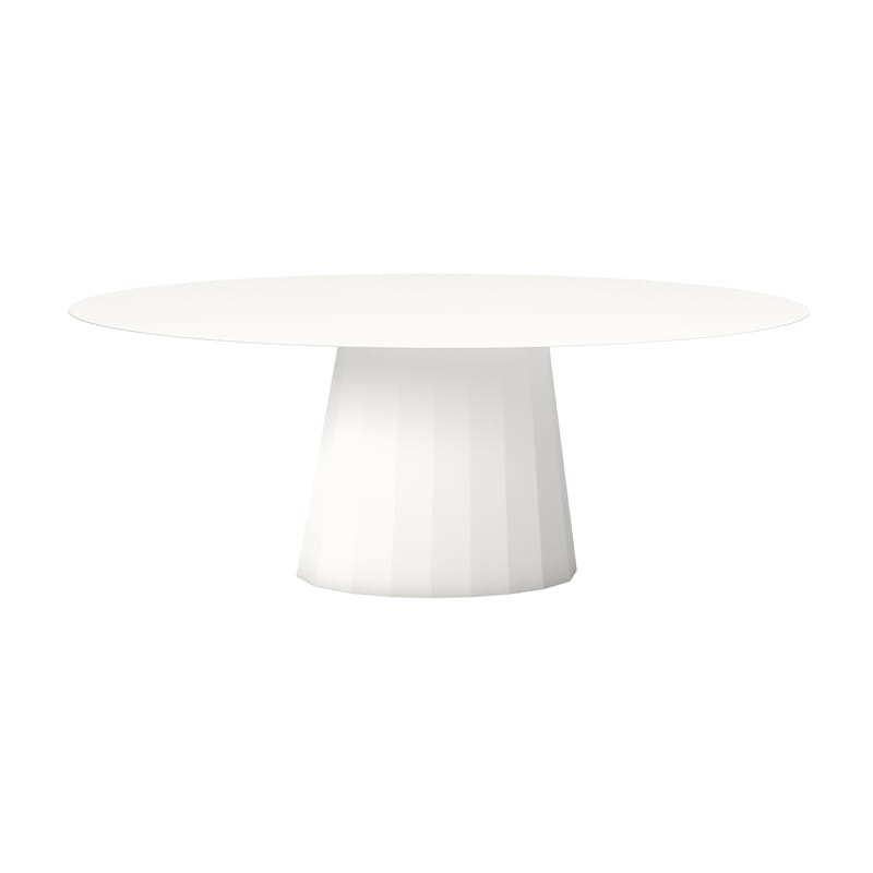 Mobilier - Tables - Table ovale Ankara INDOOR métal blanc / 200 x 100 cm - Acier - Matière Grise - Blanc - Acier laqué époxy