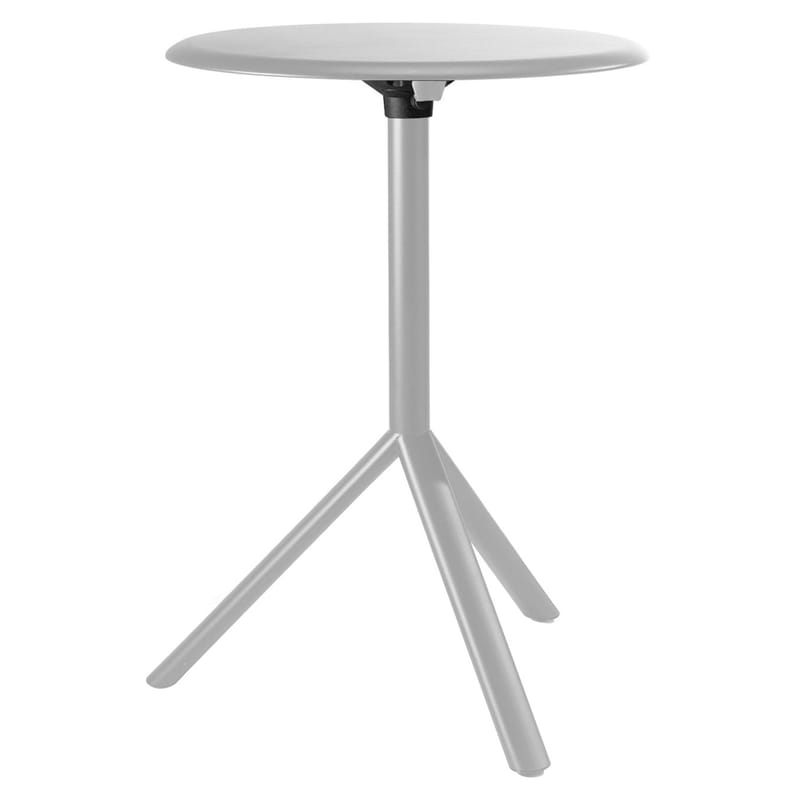 Jardin - Tables de jardin - Table pliante Miura métal blanc / Ø 60 cm - Plank - Blanc - Acier verni