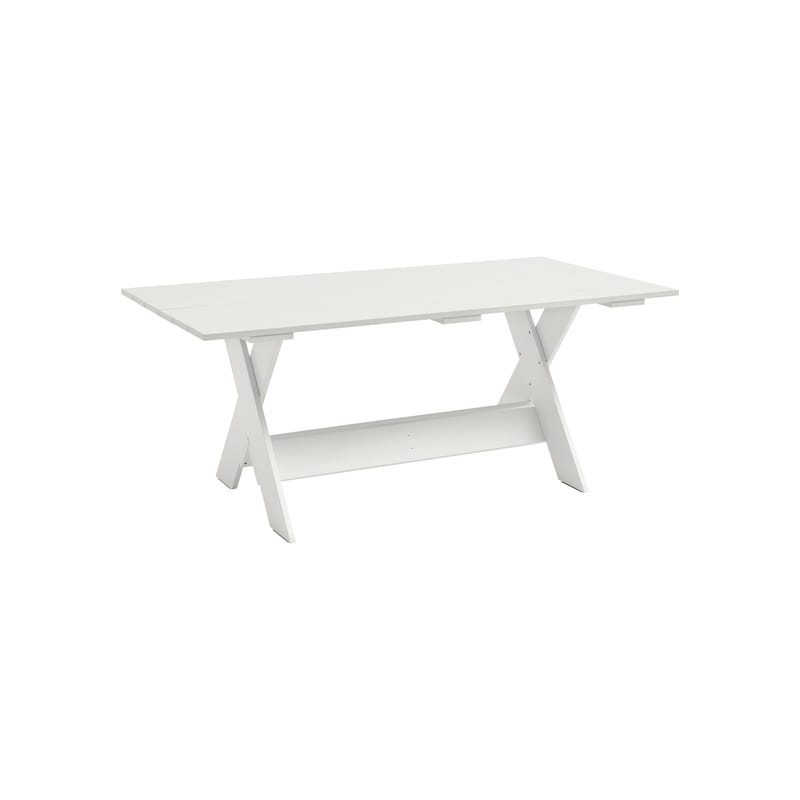 Jardin - Tables de jardin - Table rectangulaire Crate Outdoor bois blanc / Gerrit Rietveld, 1934 - 180 x 89,5 cm - Hay - Blanc - Pin massif laqué