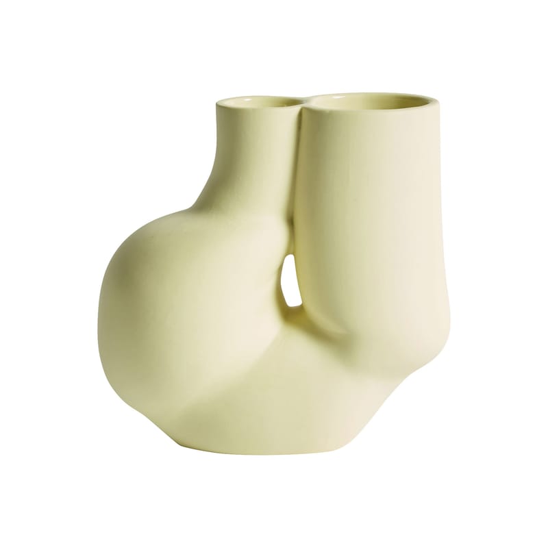 Interni - Vasi - Vaso W&S - Chubby ceramica giallo / Porcellana - Hay - Giallo chiaro - Porcellana