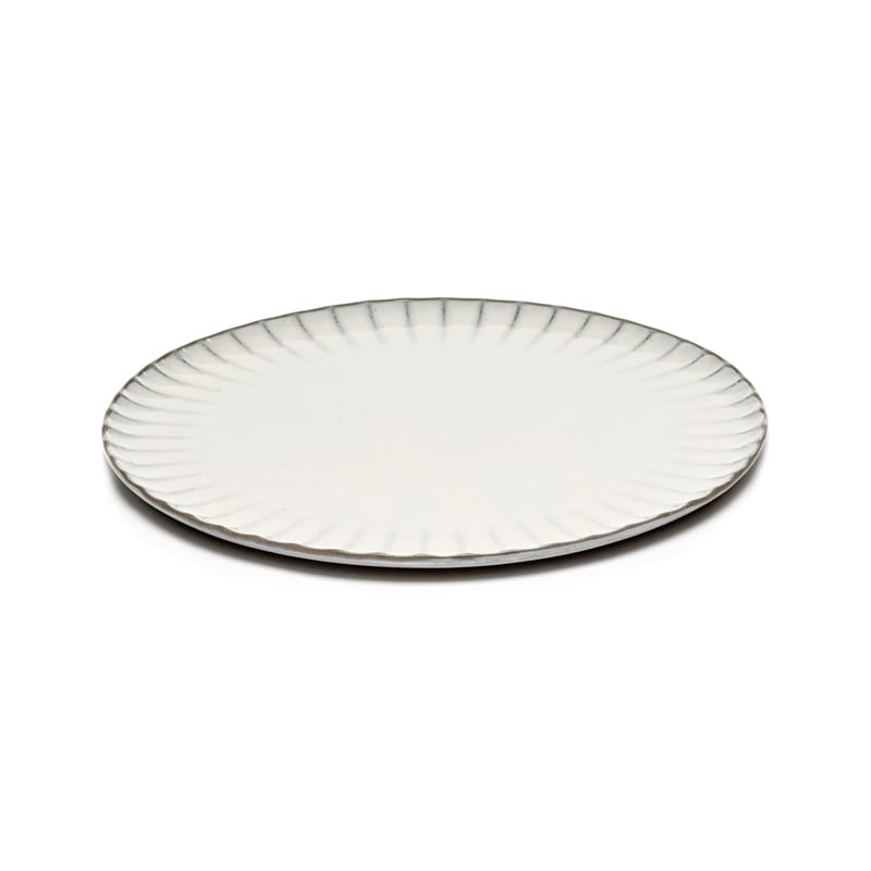 Table et cuisine - Assiettes - Assiette Inku céramique blanc / Ø 27 cm - Grès - Serax - Ø 27 cm / Blanc - Grès émaillé