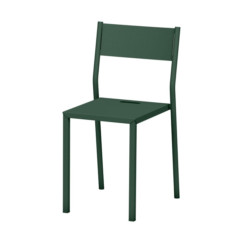 Mobilier - Chaises, fauteuils de salle à manger - Chaise empilable Take OUTDOOR métal vert / Aluminium - Matière Grise - Olive - Aluminium laqué époxy