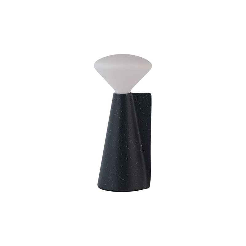 Luminaire - Lampes de table - Lampe sans fil rechargeable Mantle métal noir / Ø 8 x H 18 cm - TALA - Noir Granite - Acier inoxydable