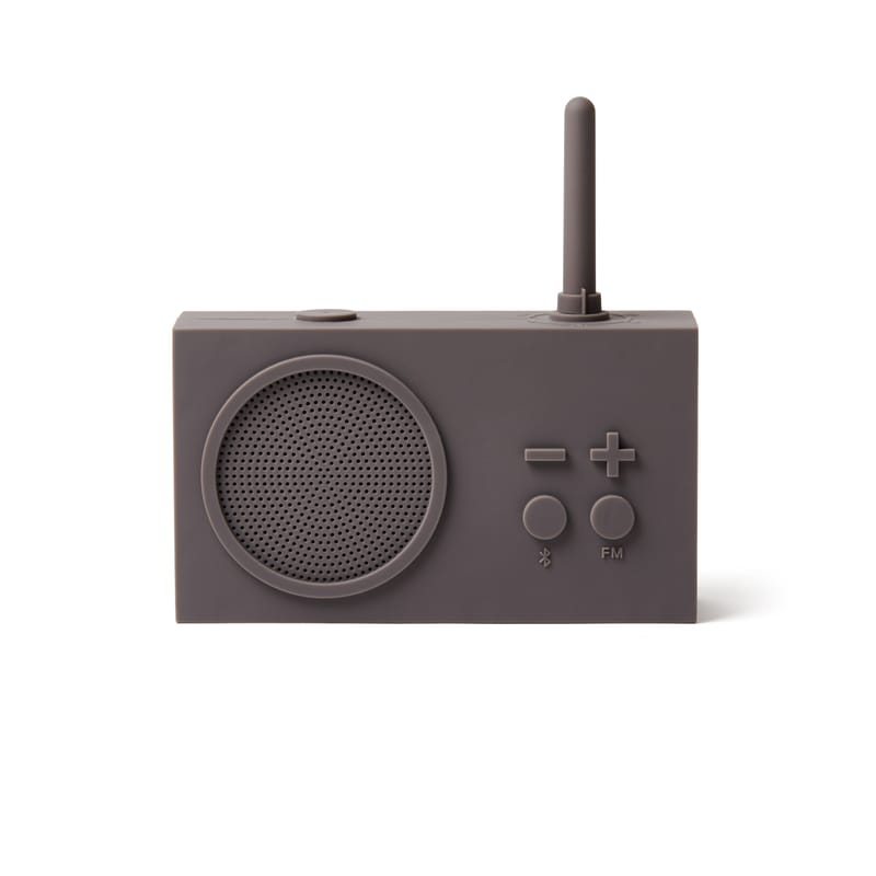 Décoration - High Tech - Radio portable Tykho 3 plastique marron beige / Enceinte Bluetooth - Marc Berthier, 1997 - Lexon - Taupe - Gomme siliconée