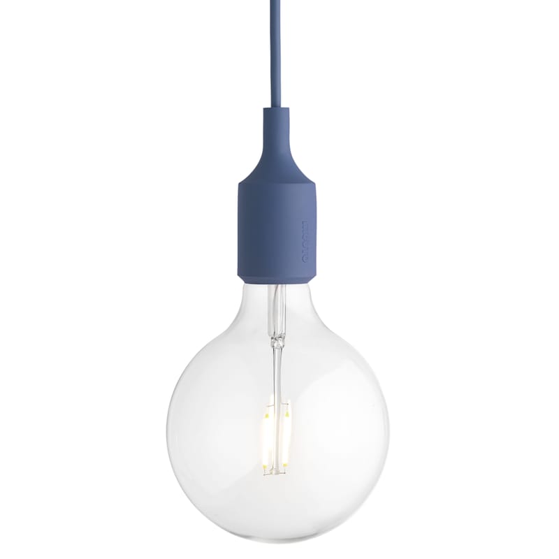 Luminaire - Suspensions - Suspension E27 plastique bleu / Silicone - Ampoule incluse - Muuto - Bleu - Silicone