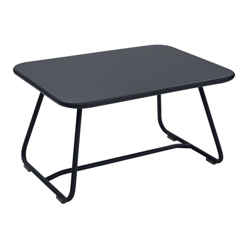 Mobilier - Tables basses - Table basse Sixties métal noir /  76 x 55 cm - Fermob - Carbone - Acier laqué