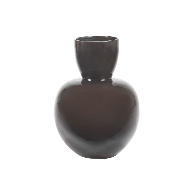 Décoration - Vases - Vase Pure Small céramique marron / Grès - Ø 24,5 x H 39 cm - Serax - H 39 cm / Brun foncé - Grès