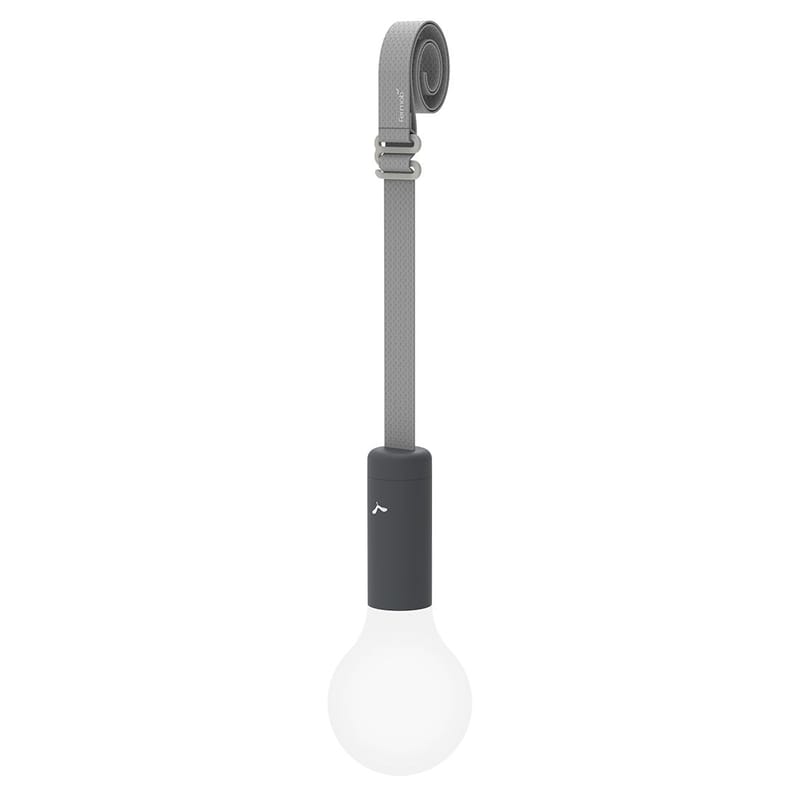 Luminaire - Lampes de table - Accessoire  plastique noir / Sangle de suspension pour lampe sans fil Aplô LED - Fermob - Carbone / Sangle grise - Aluminium, Polyester
