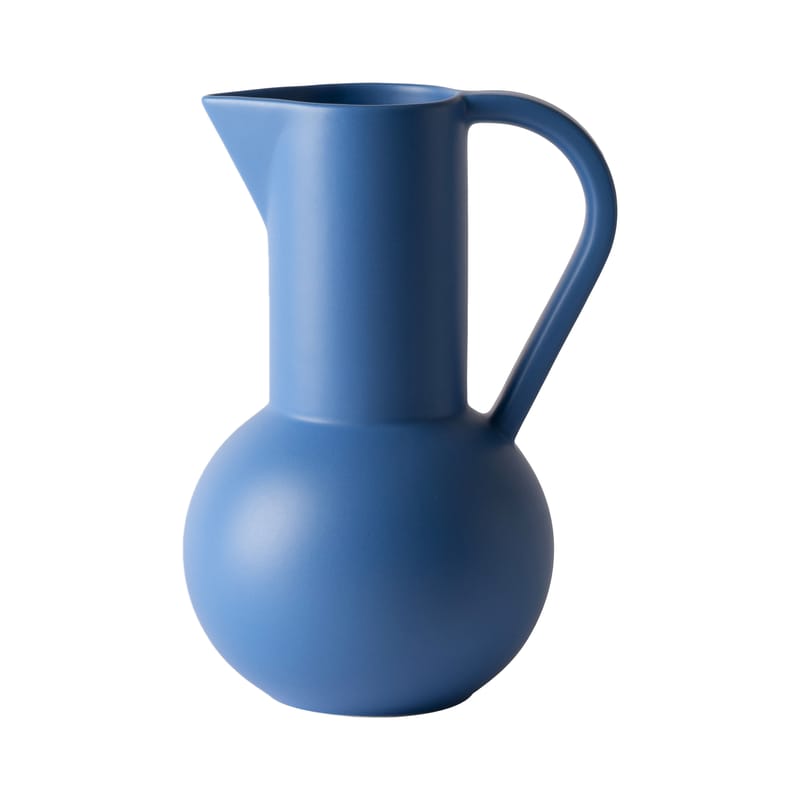 Table et cuisine - Carafes et décanteurs - Carafe Strøm Large céramique bleu / 3 L - H 28 cm / Fait main - raawii - Bleu électrique - Céramique émaillé