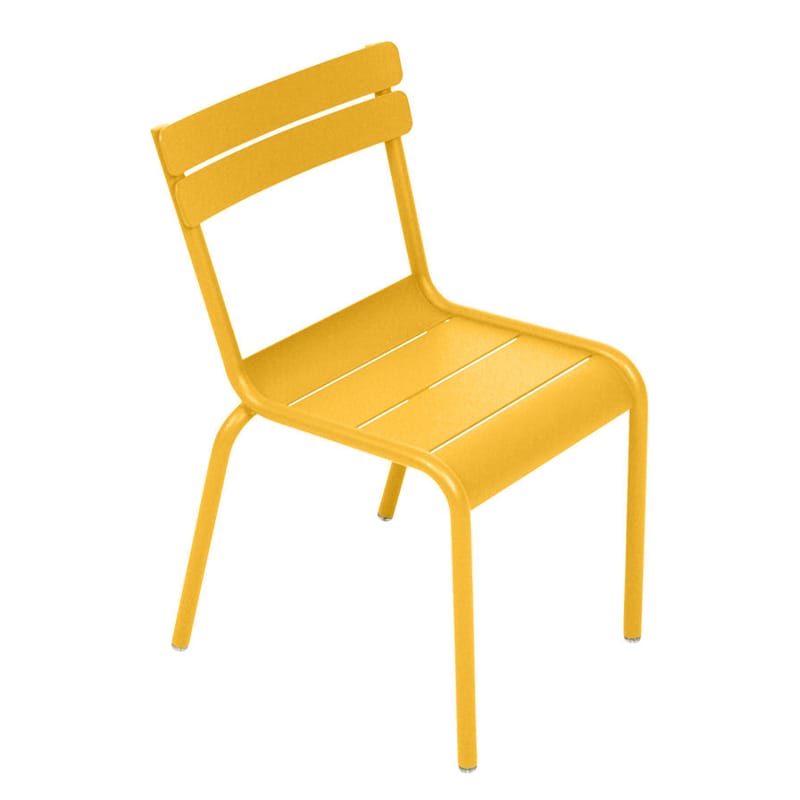 Mobilier - Mobilier Kids - Chaise enfant Luxembourg métal jaune / Empilable - Aluminium - Fermob - Miel texturé - Aluminium laqué