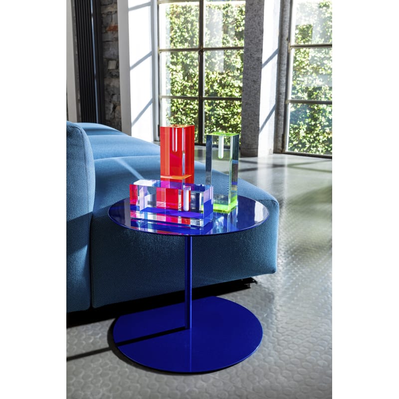 Cappellini Gong Lux Coffee table metallic blue Made In Design UK