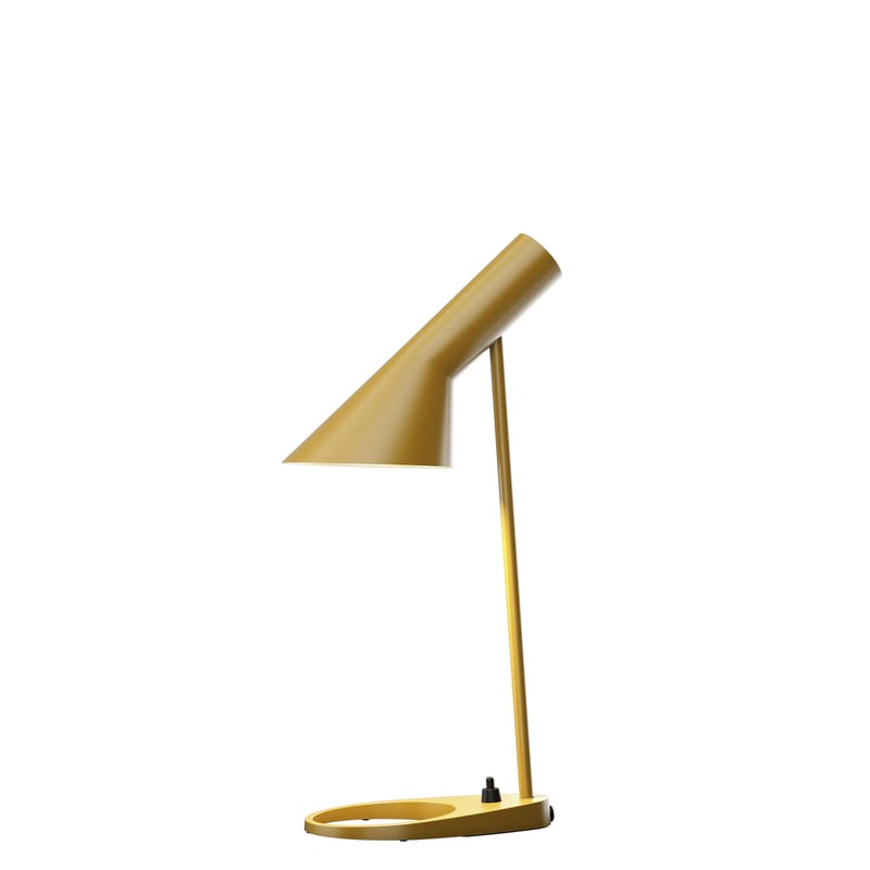 Luminaire - Lampes de table - Lampe de table AJ Mini métal jaune (1960) / H 43 cm - Louis Poulsen - Jaune Ocre - Acier, Zinc