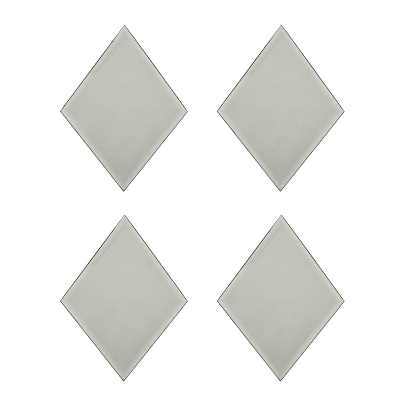 Décoration - Miroirs - Miroir mural Diamond verre gris / Set de 4 - 16 x 22 cm - House Doctor - Gris fumé - MDF, Verre