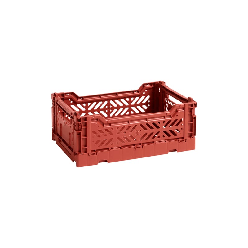 Décoration - Pour les enfants - Panier Colour Crate plastique rouge orange marron Small / 26 x 17 cm - Hay - Terracotta - Polypropylène