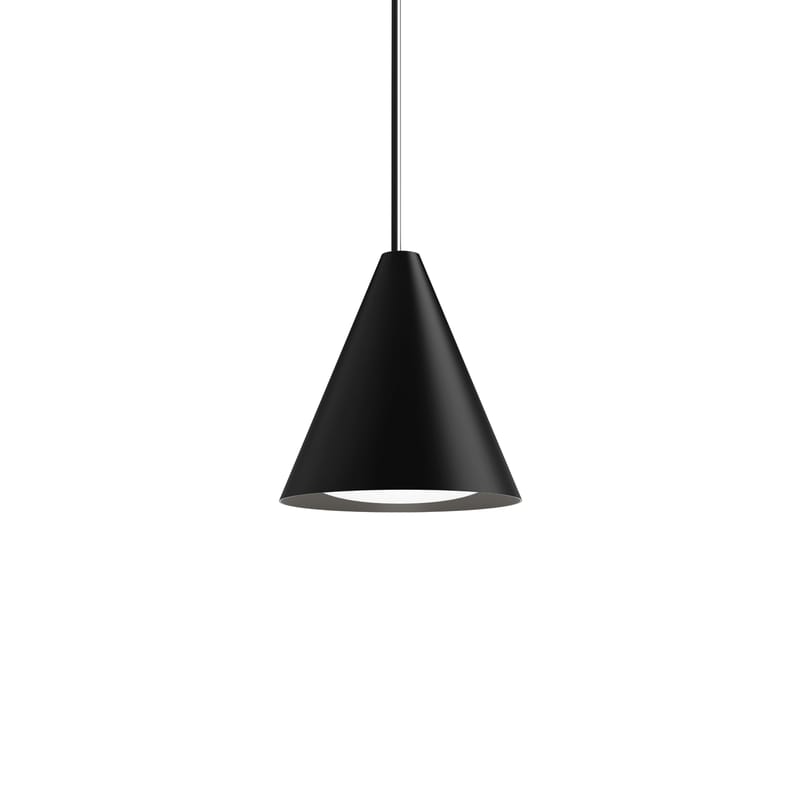 Luminaire - Suspensions - Suspension Keglen LED métal noir / Ø 25 cm - Louis Poulsen - Noir - Aluminium