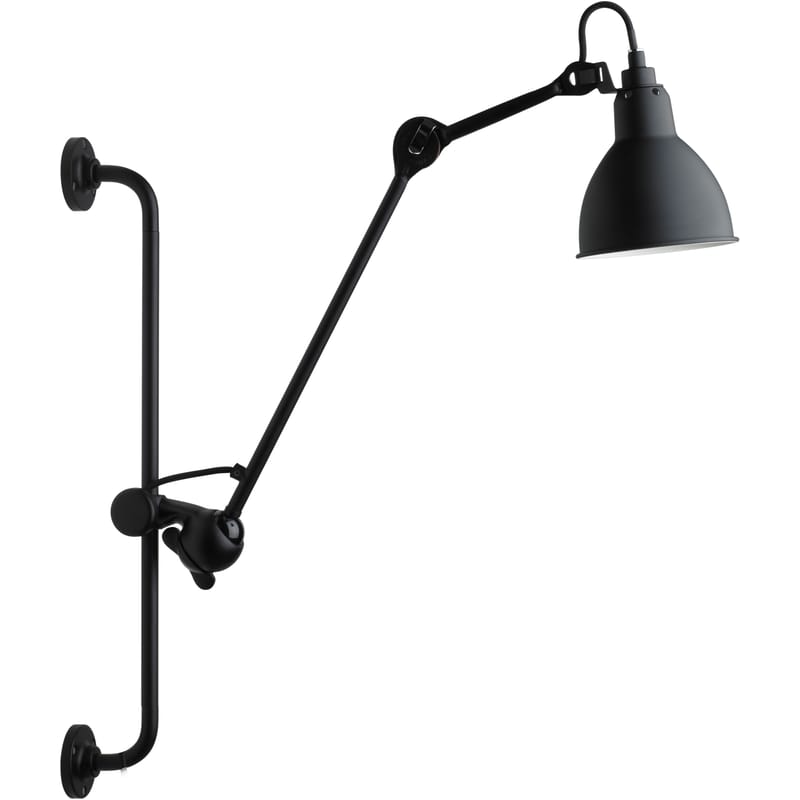 Luminaire - Appliques - Applique avec prise N°210 métal noir / Lampe Gras - DCW éditions - Noir satiné - Acier