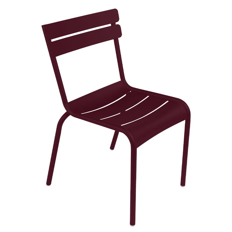 Mobilier - Chaises, fauteuils de salle à manger - Chaise empilable Luxembourg / Frédéric Sofia, 2004 - Aluminium - Fermob - Cerise noire - Aluminium laqué