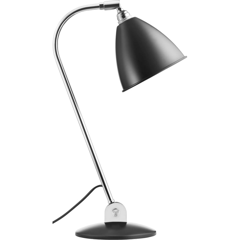 Luminaire - Lampes de table - Lampe de table Bestlite BL2 métal noir / Réédition de 1930 - Abat-jour métal - Gubi - Métal noir / Pied chromé - Métal