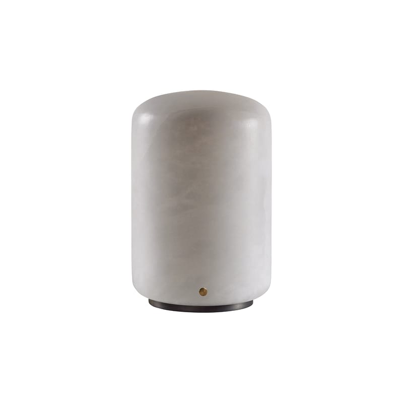 Luminaire - Lampes de table - Lampe de table Capsule LED pierre blanc / albâtre / H 19,5 cm - Carpyen - H 19,5 cm / Blanc - Albâtre, Laiton vieilli