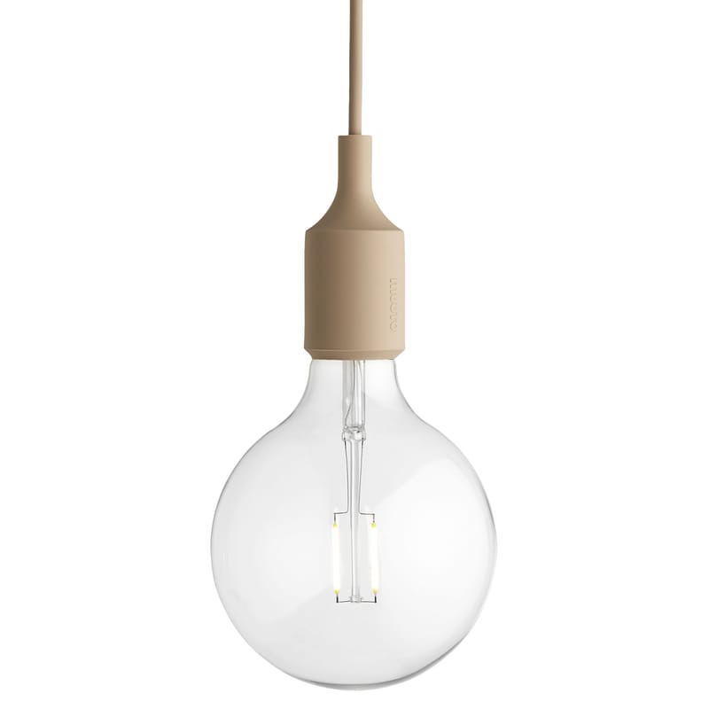 Luminaire - Suspensions - Suspension E27 plastique beige / Silicone - Ampoule incluse - Muuto - Beige nude - Silicone