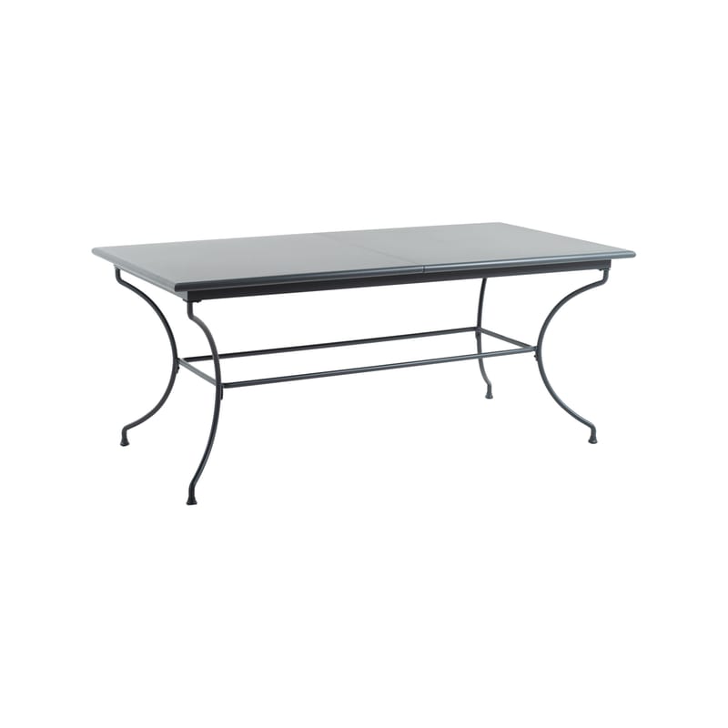 Jardin - Tables de jardin - Table à rallonge Toscana métal gris / L 180 à 240 cm - Unopiu - Gris graphite - Fer galvanisé