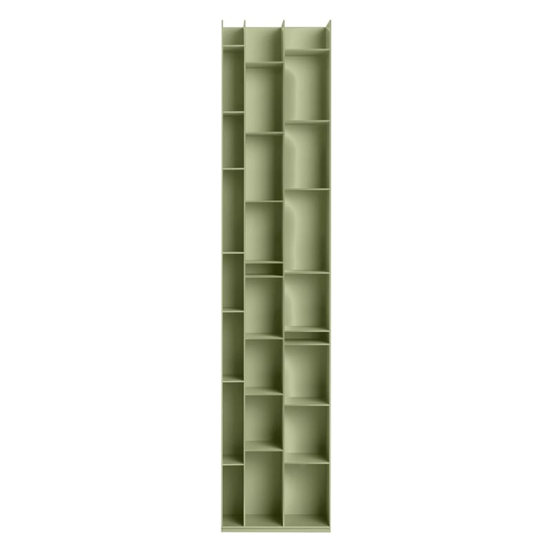 Mobilier - Etagères & bibliothèques - Bibliothèque Random 3C bois vert / L 46 x H 217 cm - MDF Italia - Olive clair - Fibre de bois
