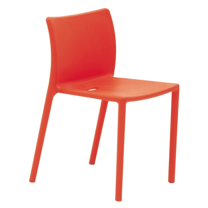 Mobilier - Chaises, fauteuils de salle à manger - Chaise empilable Air-chair plastique orange / Jasper Morrison, 2000 - Magis - Orange - Polypropylène