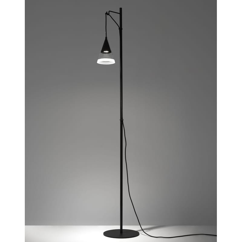 Lighting - Floor lamps - Vigo Floor lamp metal glass black LED - Artemide - Black - Blown glass, Metal