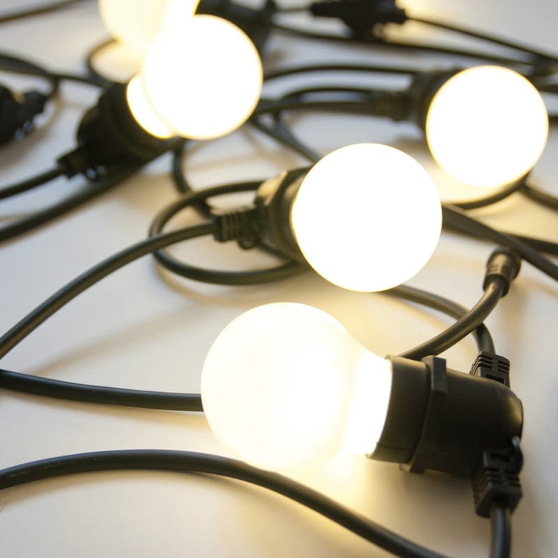 Luminaire - Luminaires d\'extérieur - Guirlande lumineuse extérieur Bella Vista WHITE LED plastique noir 14 mètres - Ampoules blanches - Seletti - Guirlande / Câble noir & ampoules blanches - Caoutchouc