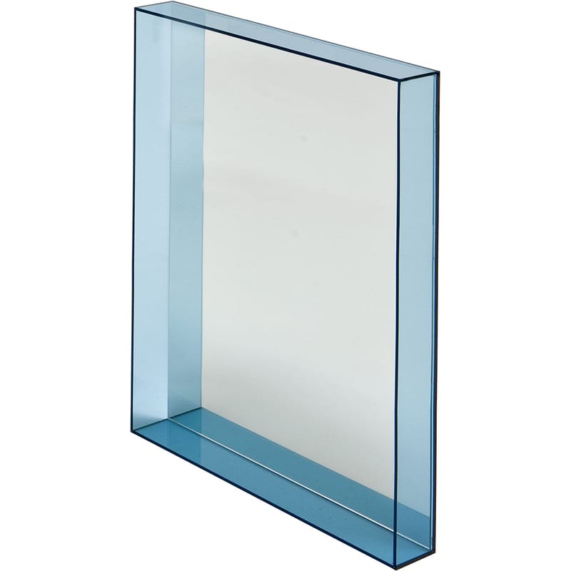 Mobilier - Miroirs - Miroir mural Only me plastique bleu / L 50 x H 70 cm - Philippe Starck, 2012 - Kartell - Bleu ciel transparent - Miroir, PMMA