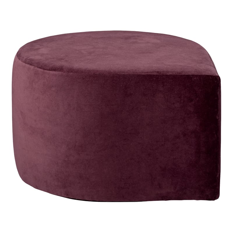 Mobilier - Poufs - Pouf Stilla tissu rouge violet / Velours - AYTM - Bordeaux (velours) - Velours
