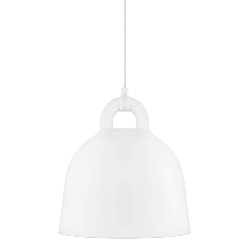 Luminaire - Suspensions - Suspension Bell métal blanc / Small Ø 35 cm - Normann Copenhagen - Blanc mat & Int. Blanc - Aluminium