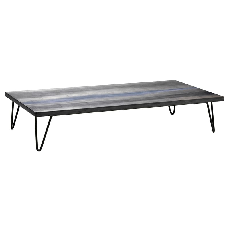 Mobilier - Tables basses - Table basse Overdyed bois gris / 140 x 70 cm - Diesel with Moroso - Gris délavé - Acier laqué, MDF plaqué frêne teinté