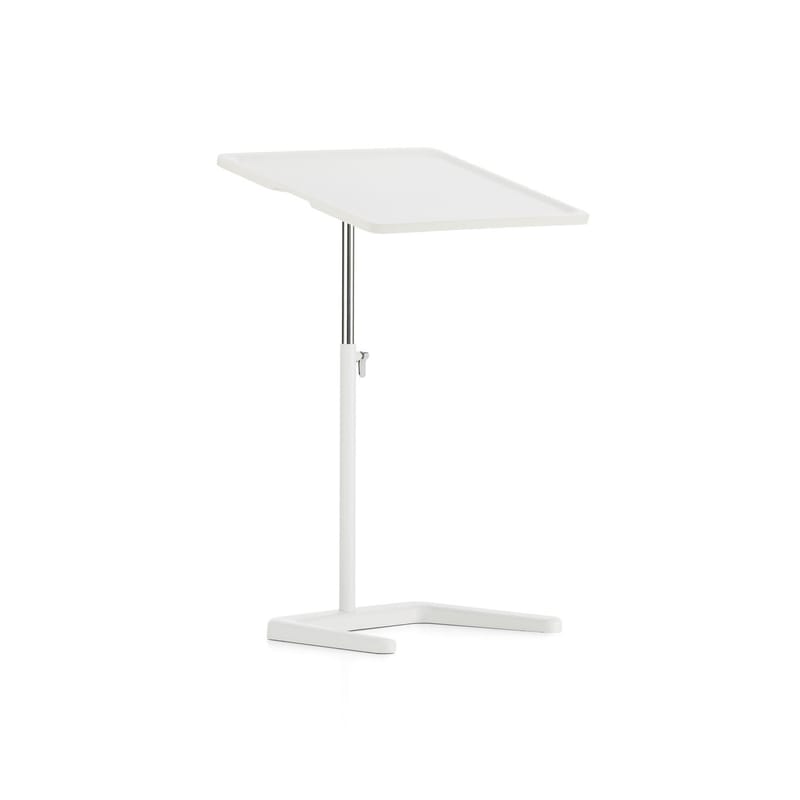 Mobilier - Tables basses - Table d\'appoint NesTable plastique blanc / Table pour ordinateur portable - Plateau inclinable - Vitra - Blanc - Acier, Aluminium, Polyuréthane