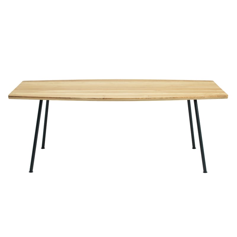 Jardin - Tables de jardin - Table rectangulaire Agave bois naturel / 200 x 100 cm - Ethimo - Teck & noir - Métal laqué, Teck naturel