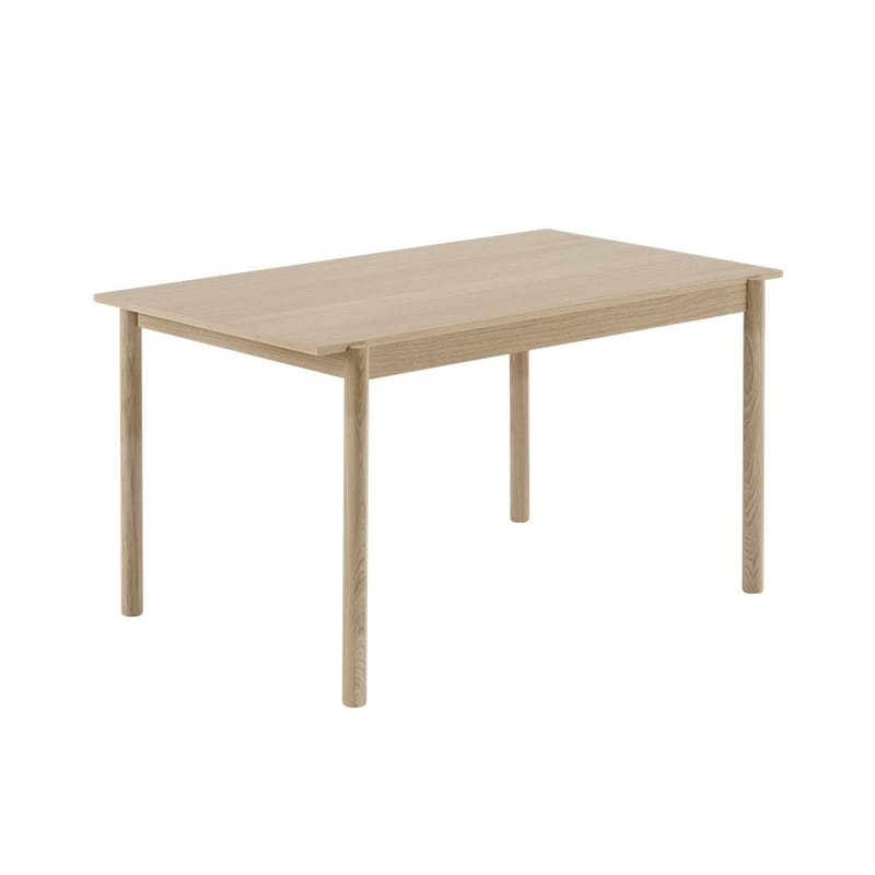 Mobilier - Bureaux - Table rectangulaire Linear WOOD bois naturel / 140 x 85 cm - Muuto - Chêne / 140 x 85 cm - Chêne massif, Contreplaqué de chêne