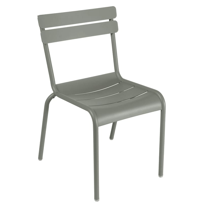 Mobilier - Chaises, fauteuils de salle à manger - Chaise empilable Luxembourg métal vert gris / Aluminium - Fermob - Romarin - Aluminium laqué