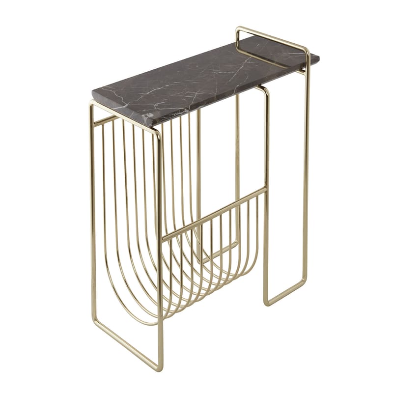 Marble side table with hot sale magazine rack