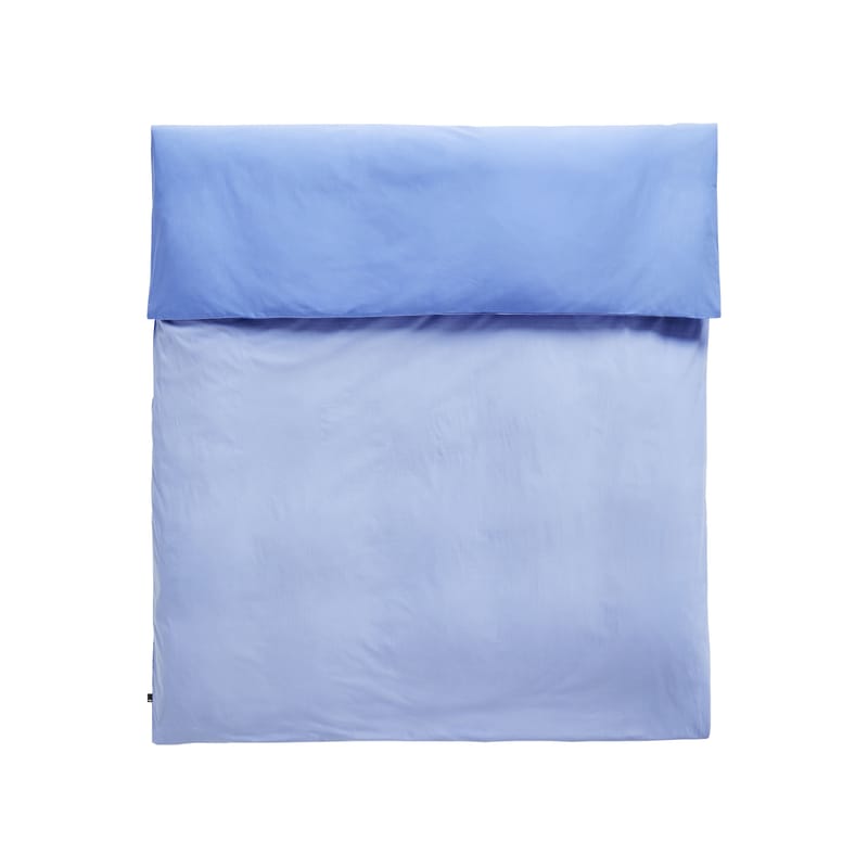 Tendances - Petits prix - Housse de couette 240 x 220 cm Duo tissu bleu / Coton Oeko-tex - Hay - Bleu ciel - Coton Oeko-tex