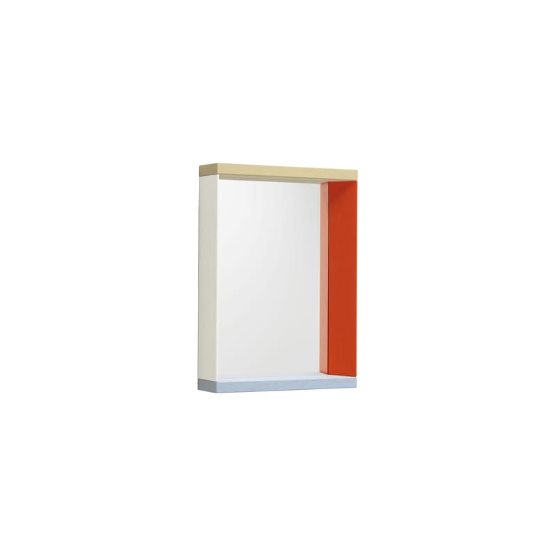Décoration - Miroirs - Miroir mural Colour Frame - Small bois orange / L 38,5 x H 48 cm - Vitra - Bleu / orange - Frêne laqué, Verre