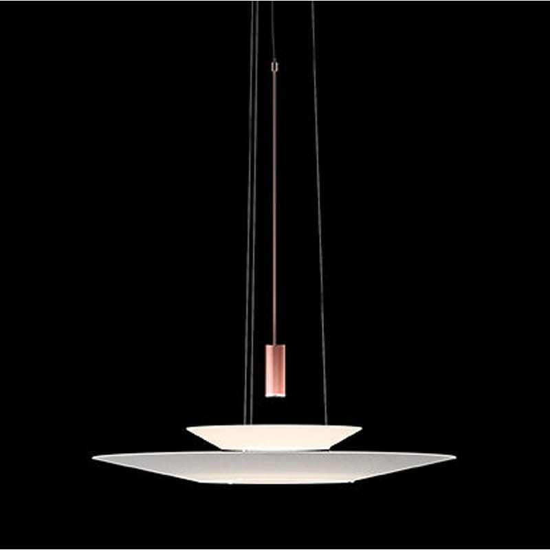 Lighting - Pendant Lighting - Flamingo Pendant plastic material white LED / Ø 70 cm - Vibia - Copper diffuser / White shades - Acrylic, Metal, Methacrylate