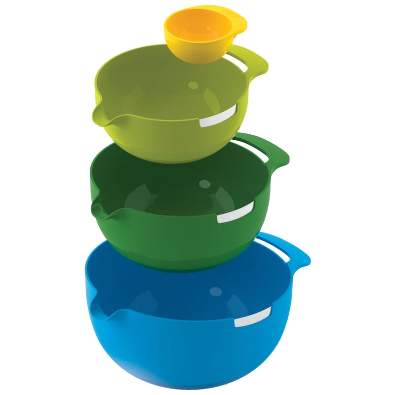 Table et cuisine - Saladiers, coupes et bols - Saladier Nest Mix plastique multicolore / Set de 3 + séparateur d\'œuf - Empilables - Joseph Joseph - Multicolore - Polypropylène
