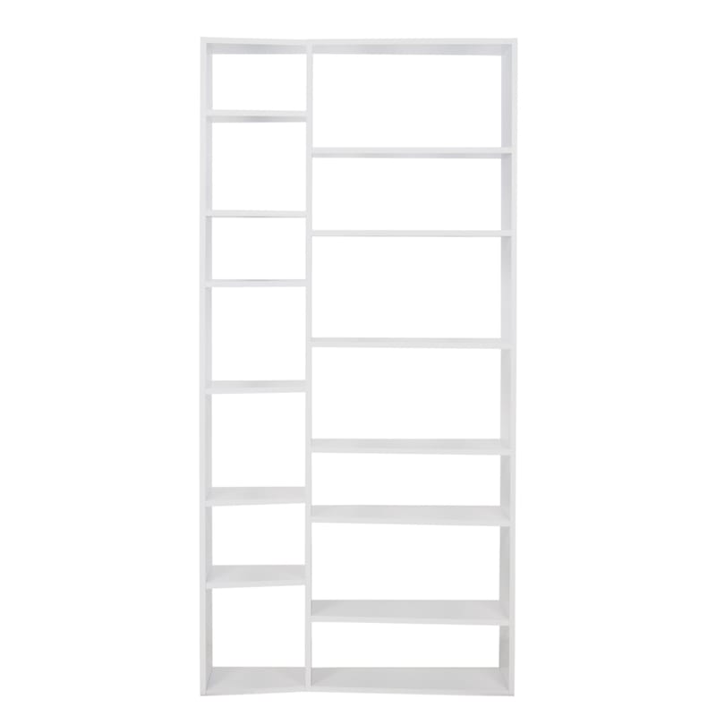 Furniture - Bookcases & Bookshelves - New York 001 Bookcase wood white L 108 x H 224 cm - POP UP HOME - White - Painted chipboard