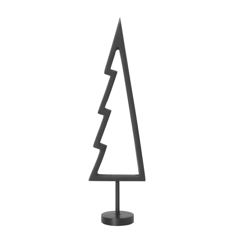Dossiers - Les bonnes affaires DE - Décoration de Noël Tree Outline métal noir / Sapin en laiton - H 18 cm - Ferm Living - Noir - Laiton massif