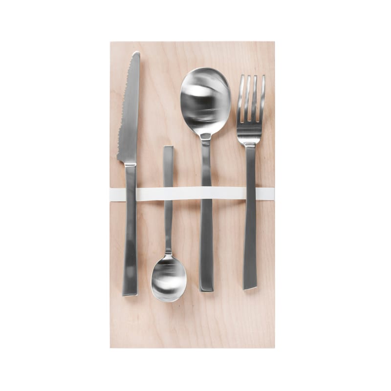 Table et cuisine - Couverts - Ménagère by Maarten Baas gris argent métal / 16 couverts (4 personnes) - valerie objects - Acier brossé - Acier inoxydable