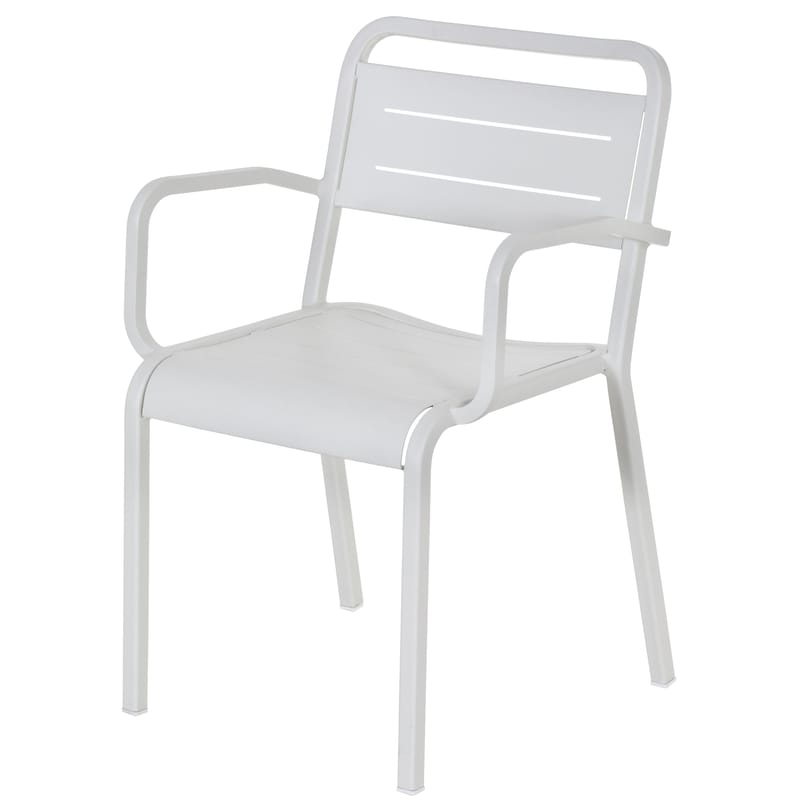 Möbel - Stühle  - Stapelbarer Sessel Urban metall weiß - Emu - Weiß - klarlackbeschichtetes Aluminium